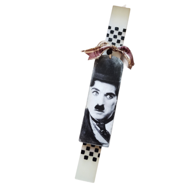 Λαμπάδα με σελιδοδείκτη Charlie Chaplin 30cm - λαμπάδες, σελιδοδείκτες, για ενήλικες, για εφήβους