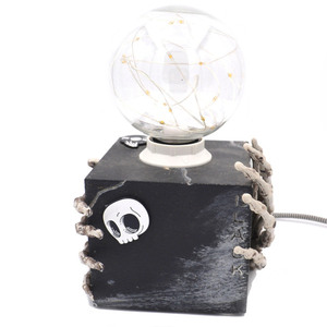 Φωτιστικό ''Nightmare" με fairy lights - νεκροκεφαλή, πορτατίφ, διακόσμηση, halloween