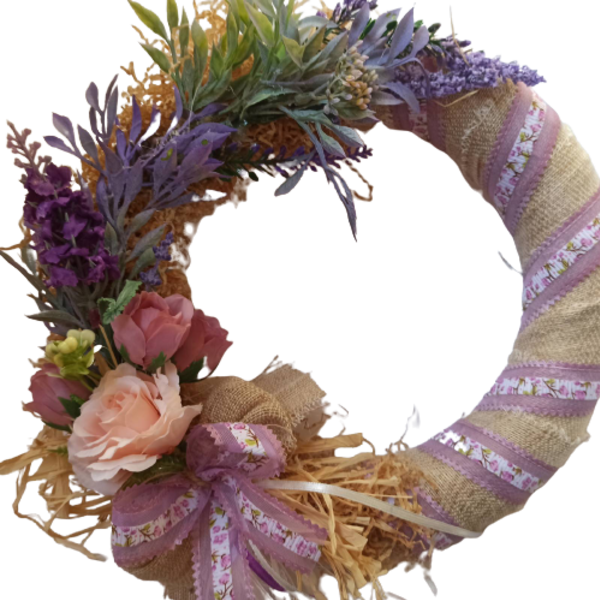 Στεφάνι με λουλούδια για το Πάσχα και την πρωτομαγιά *1* - στεφάνια, πασχαλινή διακόσμηση, πασχαλινά δώρα