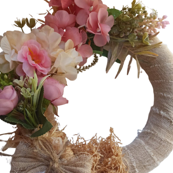Στεφάνι με λουλούδια για το Πάσχα και την πρωτομαγιά *2* - στεφάνια, πασχαλινή διακόσμηση, πασχαλινά δώρα