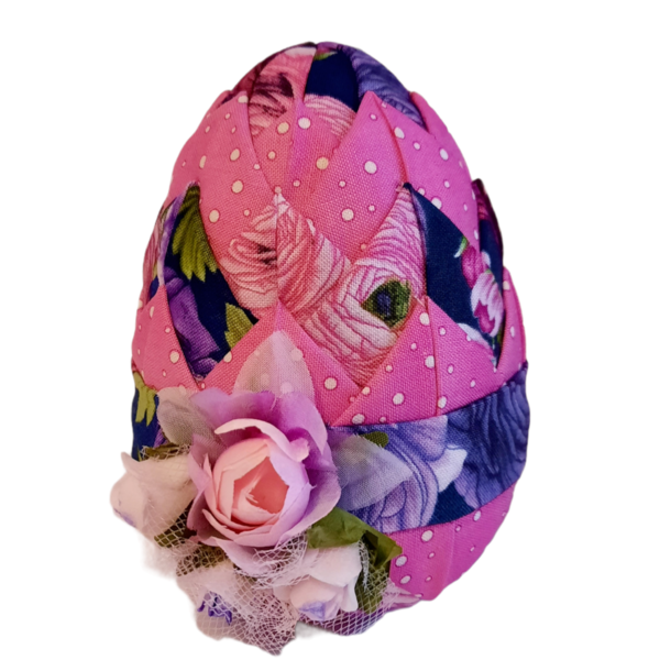 Διακοσμητικό Πασχαλινό αυγό σε αποχρώσεις του ροζ και μωβ, με ύψος 12cm - διακοσμητικά, πασχαλινά αυγά διακοσμητικά, πασχαλινή διακόσμηση, πασχαλινά δώρα