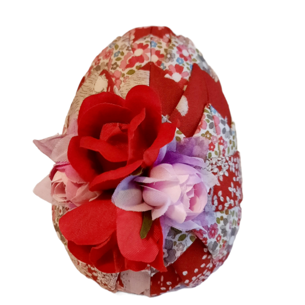 Διακοσμητικό Πασχαλινό αυγό σε αποχρώσεις του κόκκινου, με ύψος 12cm - διακοσμητικά, πασχαλινά αυγά διακοσμητικά, πασχαλινή διακόσμηση, πασχαλινά δώρα