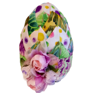 Διακοσμητικό Πασχαλινό αυγό, λευκό με πράσινες αποχρώσεις, με ύψος 12cm - διακοσμητικά, πασχαλινά αυγά διακοσμητικά, πασχαλινή διακόσμηση, πασχαλινά δώρα