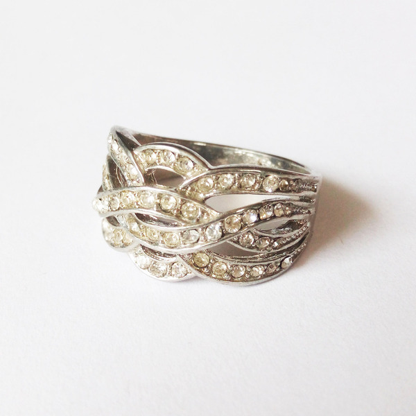 Εντυπωσιακό Γυναικείο δαχτυλίδι με στράς - στρας, σταθερά, για γάμο, επιροδιωμένα, φθηνά - 3