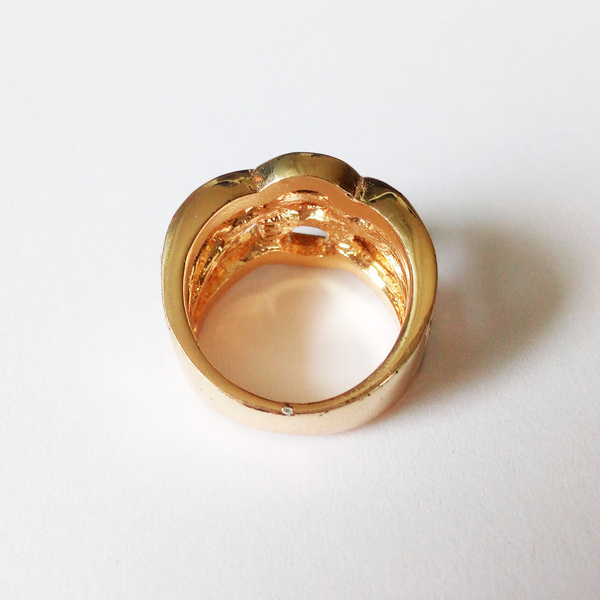 Εντυπωσιακό Γυναικείο δαχτυλίδι με στράς σε χρυσό χρώμα - στρας, σταθερά, για γάμο, επιροδιωμένα, φθηνά - 3