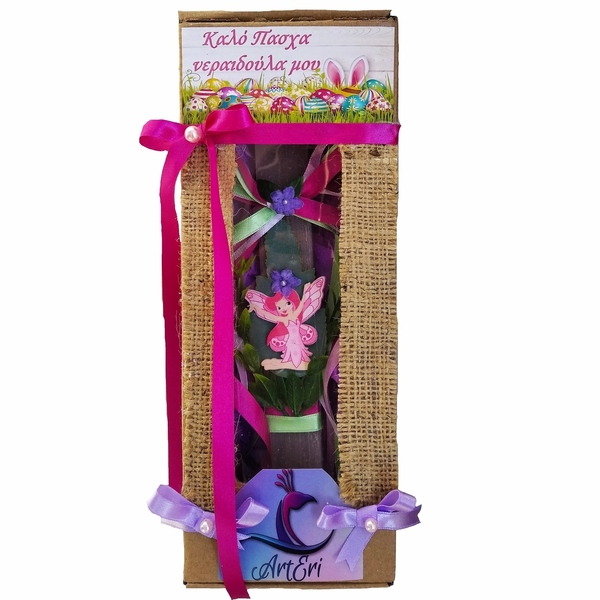 Λαμπαδάκι "Νεράιδα ροζ" (22cm) - κορίτσι, λαμπάδες, νεράιδα, για παιδιά, για μωρά