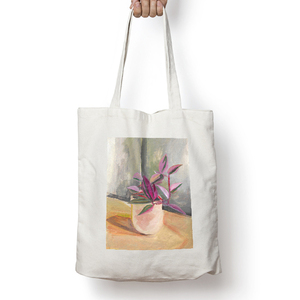 Tradescantia Boho Plant - Πάνινη τσάντα Tote Bag - ύφασμα, ώμου, all day, tote, πάνινες τσάντες