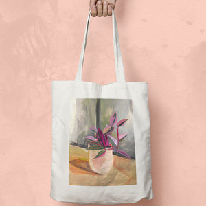 Tradescantia Boho Plant - Πάνινη τσάντα Tote Bag - ύφασμα, ώμου, all day, tote, πάνινες τσάντες - 4