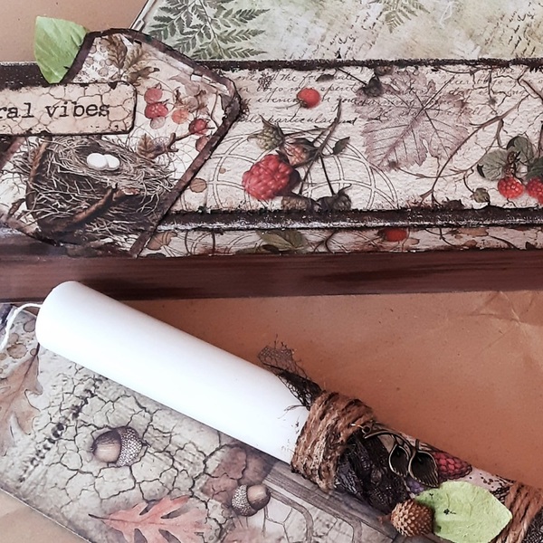 Λαμπάδα Nature, με ξυλινο κουτί χειροποίητο - λαμπάδες, για ενήλικες, για εφήβους - 2
