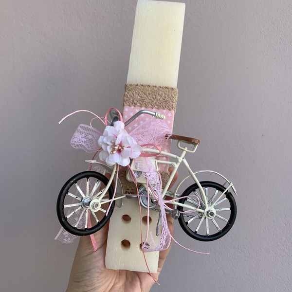 Αρωματική λαμπαδα με ποδηλατο (ροζ) - κορίτσι, λαμπάδες, για παιδιά, για εφήβους