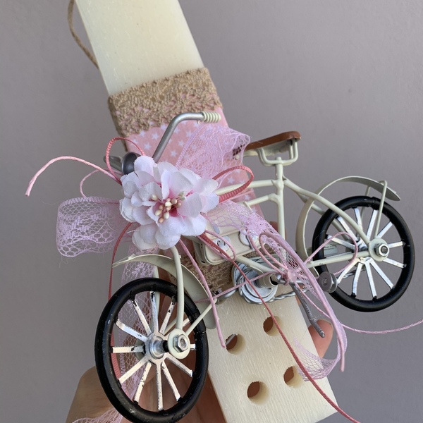 Αρωματική λαμπαδα με ποδηλατο (ροζ) - κορίτσι, λαμπάδες, για παιδιά, για εφήβους - 2