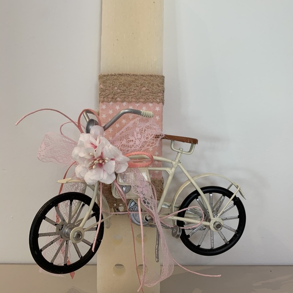 Αρωματική λαμπαδα με ποδηλατο (ροζ) - κορίτσι, λαμπάδες, για παιδιά, για εφήβους - 3