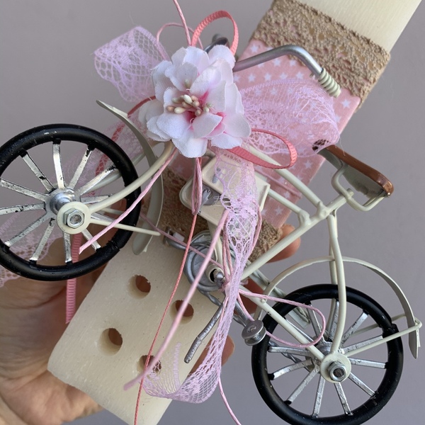 Αρωματική λαμπαδα με ποδηλατο (ροζ) - κορίτσι, λαμπάδες, για παιδιά, για εφήβους - 4