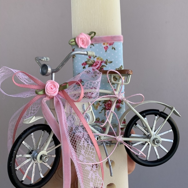 Αρωματική λαμπαδα με ποδηλατο (γαλάζιο) - κορίτσι, λαμπάδες, για παιδιά, για εφήβους