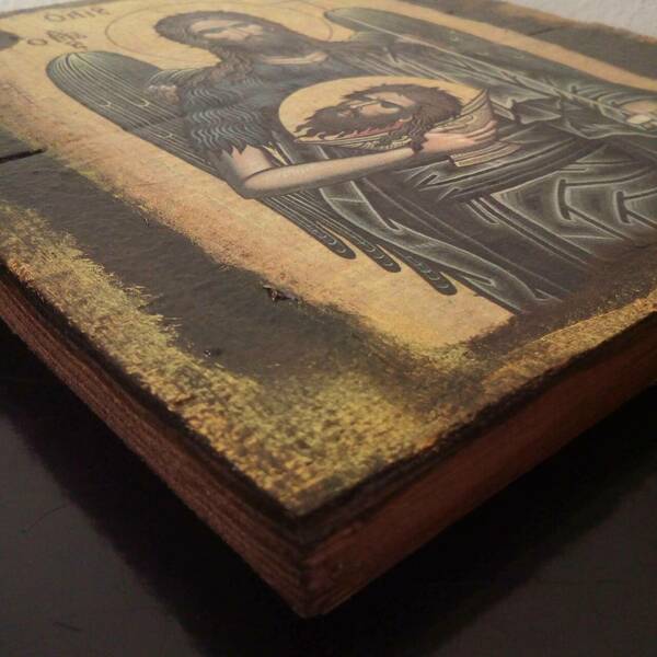 Χειροποίητη Εικόνα Του Αγίου Ιωάννη Του Πρόδρομου - πίνακες & κάδρα, πίνακες ζωγραφικής - 2