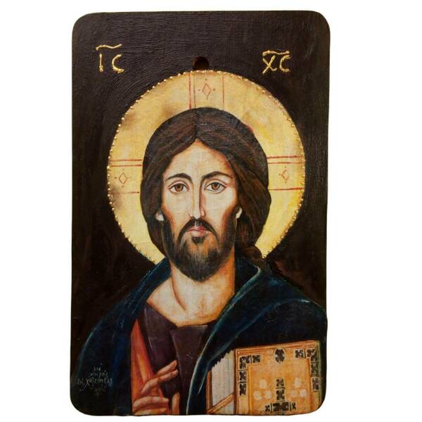 Εικόνα Του Ιησού Χριστού Σε Ξύλινη Επιφάνεια - πίνακες & κάδρα, πίνακες ζωγραφικής