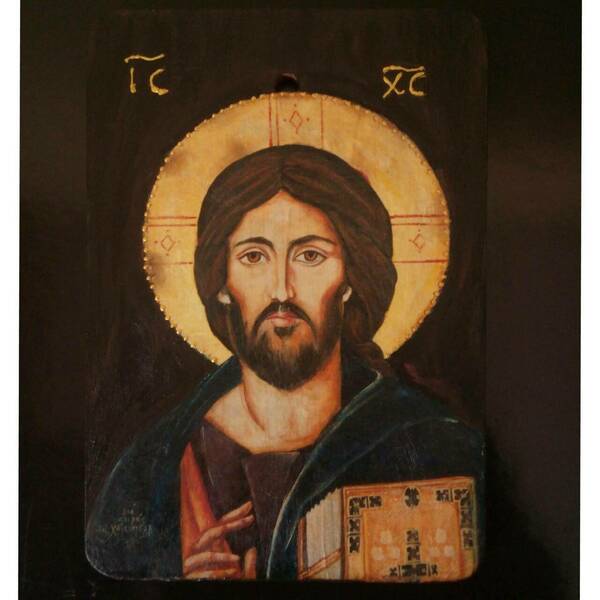 Εικόνα Του Ιησού Χριστού Σε Ξύλινη Επιφάνεια - πίνακες & κάδρα, πίνακες ζωγραφικής - 5