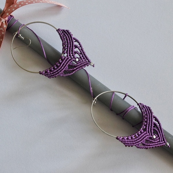 Λαμπαδα macrame earrings - λαμπάδες, για παιδιά, για ενήλικες, για εφήβους