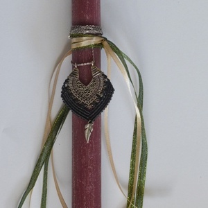 Λαμπάδα macrame κολιέ - λαμπάδες, για παιδιά, για ενήλικες, για εφήβους, προσωποποιημένα