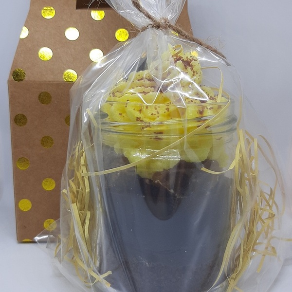 Κερί Χειροποίητο Αρωματικό Σοκολάτα Viennois Κάφε-Κίτρινο 6x10cm - αρωματικά κεριά - 2