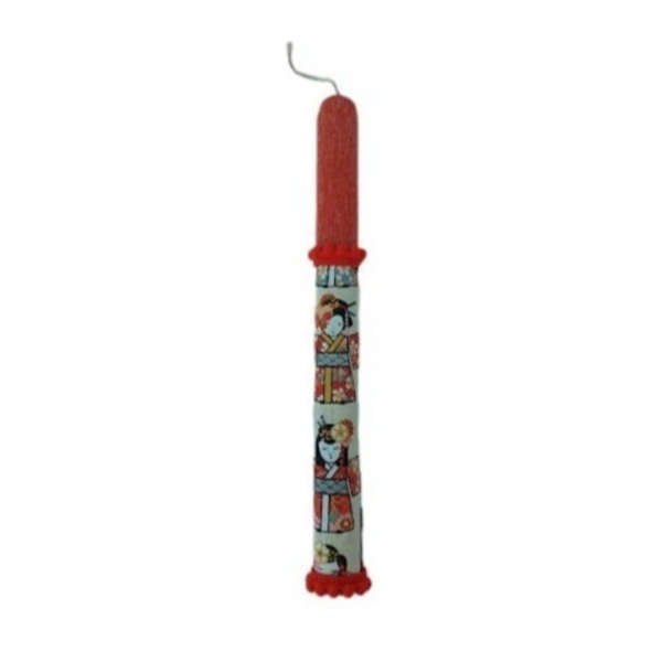 Λαμπάδα γκέισα οβάλ κόκκινο κερί 30cm με άρωμα - κορίτσι, λαμπάδες, για παιδιά, για ενήλικες, για εφήβους