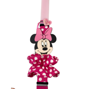 Λαμπάδα με ήρωα κινουμένων σχεδίων (MInnie Mouse) - μαγνητάκι & scrunchie - κορίτσι, λαμπάδες, για παιδιά, ήρωες κινουμένων σχεδίων - 4