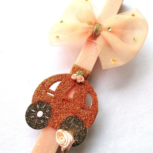 Λαμπάδα με vintage άμαξα για κορίτσι 35*2,2*2,2cm - κορίτσι, λαμπάδες, για παιδιά, για εφήβους, για μωρά - 2
