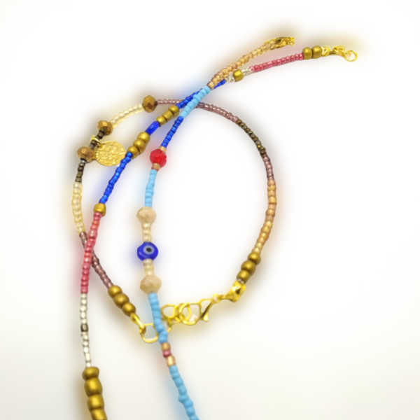 Beads bracelet - μάτι, χάντρες, χεριού, αυξομειούμενα