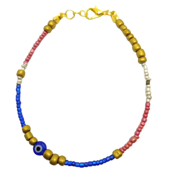 Beads bracelet - μάτι, χάντρες, χεριού, αυξομειούμενα - 2