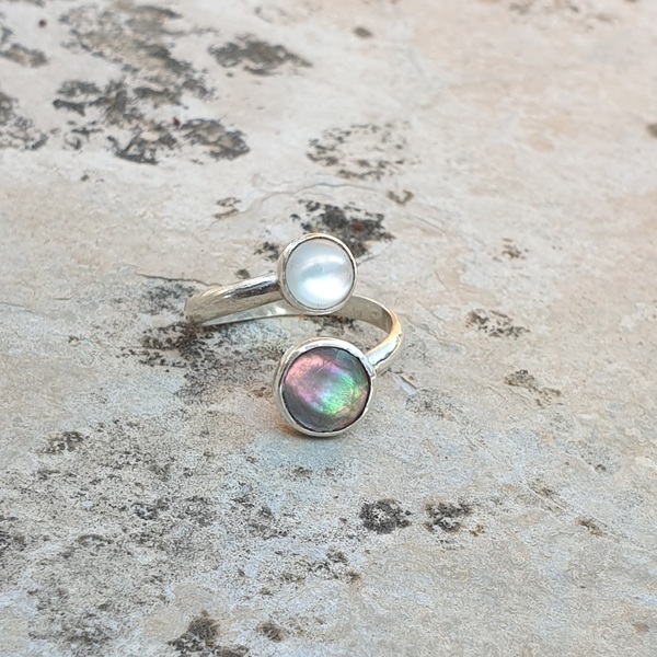 "Pearl Frenzy" Sterling Silver 925 Ring!! - ημιπολύτιμες πέτρες, μαργαριτάρι, ασήμι 925, boho, αυξομειούμενα - 2