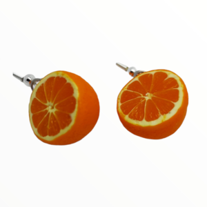 Χειροποίητα Σκουλαρίκια Πορτοκάλια, Κοσμήματα φρούτων πολυμερικού πηλού Mimitopia - πηλός, χειροποίητα, φρούτα, φαγητό - 3