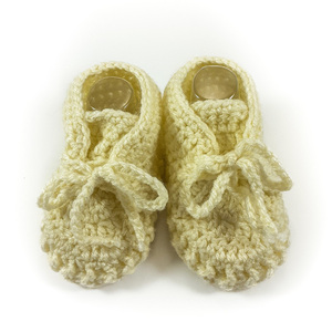Πλεκτά εκρού παπούτσια για μωρά/ σπορτέξ / 0-12/ Crochet cream booties for a babies/ sneakers - κορίτσι, αγόρι, βρεφικά ρούχα