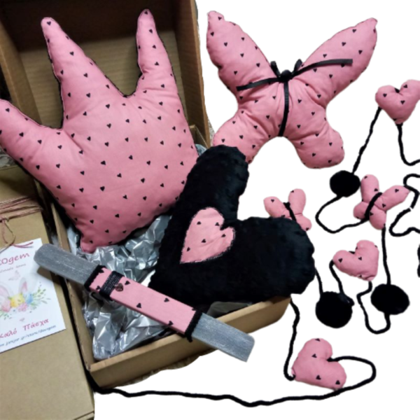 Λαμπάδα & σετ δώρου Νονάς-ροζ με καρδούλες - κορίτσι, λαμπάδες, για παιδιά, για εφήβους, για μωρά - 4
