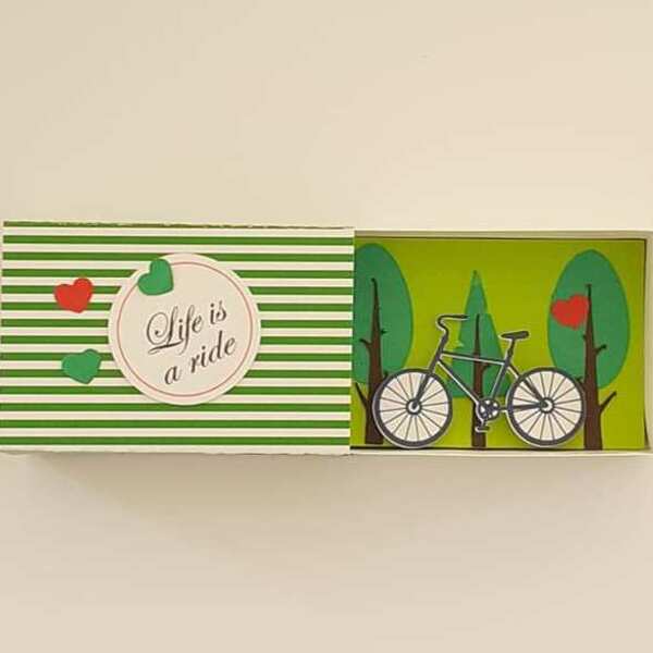 Ευχετήρια Κάρτα Message in a MatchBox, Ποδήλατο - γενέθλια, δώρα γενεθλίων, κάρτα ευχών, γενική χρήση, δώρο έκπληξη - 2