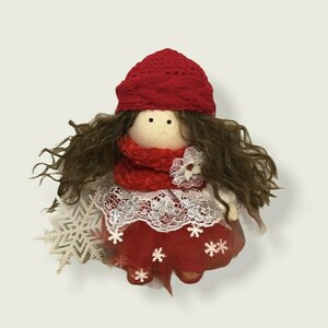 Snowy Charlotte - εσωτερική κούκλα, χριστουγεννιάτικο δώρο - decor, διακοσμητικά - 2