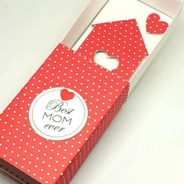 Ευχετήρια Κάρτα Message in a MatchBox, Σπιτάκι με Καρδιά - μαμά, κάρτα ευχών, γιορτή της μητέρας, δώρο έκπληξη, ευχετήριες κάρτες