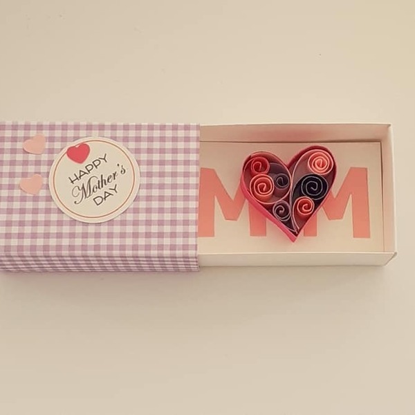 Ευχετήρια Κάρτα Message in a MatchBox, Mom καρδιά - μαμά, κάρτα ευχών, γιορτή της μητέρας, δώρο έκπληξη, ευχετήριες κάρτες - 2