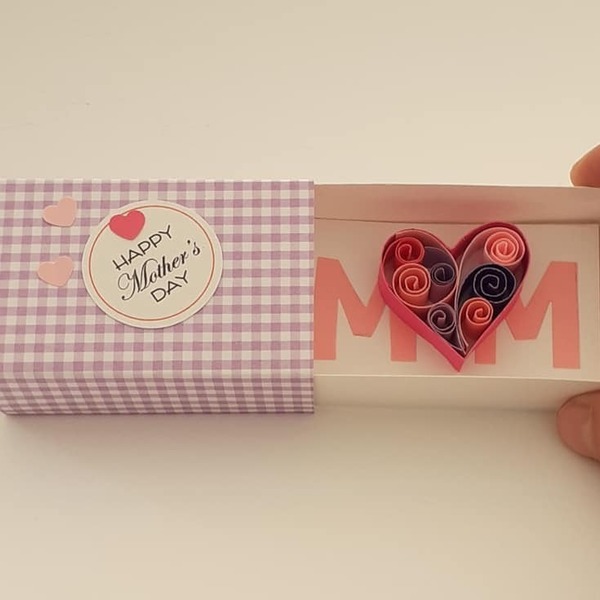 Ευχετήρια Κάρτα Message in a MatchBox, Mom καρδιά - μαμά, κάρτα ευχών, γιορτή της μητέρας, δώρο έκπληξη, ευχετήριες κάρτες - 3