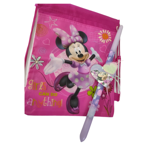 Σετ Λαμπάδα ποντικίνα με ξύλινο χειροποίητο καδράκι και τσάντα πλάτης - κορίτσι, λαμπάδες, για παιδιά, ήρωες κινουμένων σχεδίων