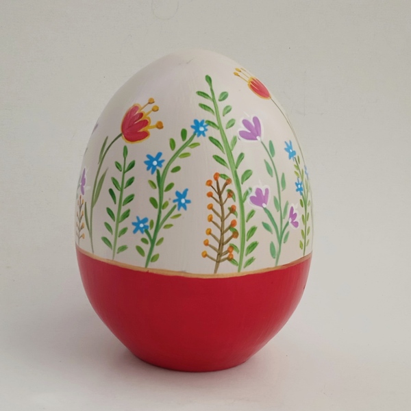 Κεραμικό αυγό, 10Χ8εκ., με πολύχρωμα λουλούδια. - ζωγραφισμένα στο χέρι, κεραμικό, πασχαλινά αυγά διακοσμητικά, για ενήλικες, πασχαλινά δώρα - 2