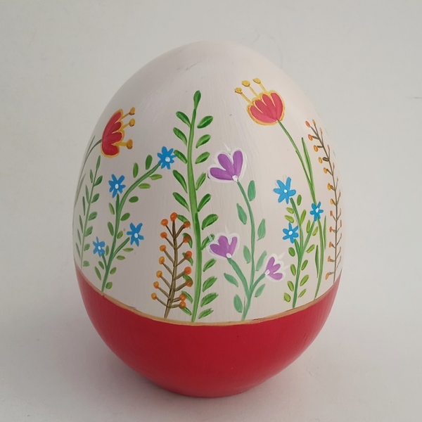 Κεραμικό αυγό, 10Χ8εκ., με πολύχρωμα λουλούδια. - ζωγραφισμένα στο χέρι, κεραμικό, πασχαλινά αυγά διακοσμητικά, για ενήλικες, πασχαλινά δώρα - 3