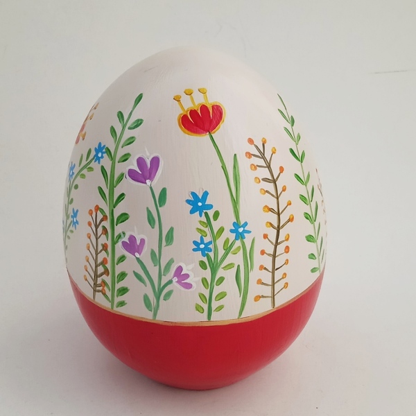 Κεραμικό αυγό, 10Χ8εκ., με πολύχρωμα λουλούδια. - ζωγραφισμένα στο χέρι, κεραμικό, πασχαλινά αυγά διακοσμητικά, για ενήλικες, πασχαλινά δώρα - 4