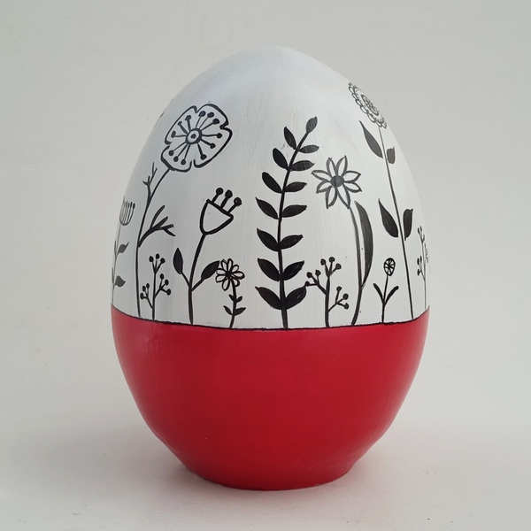 Κεραμικό αυγό,10Χ8εκ., ζωγραφισμένο με λουλούδια. - ζωγραφισμένα στο χέρι, κεραμικό, πασχαλινά αυγά διακοσμητικά, για ενήλικες, πασχαλινά δώρα
