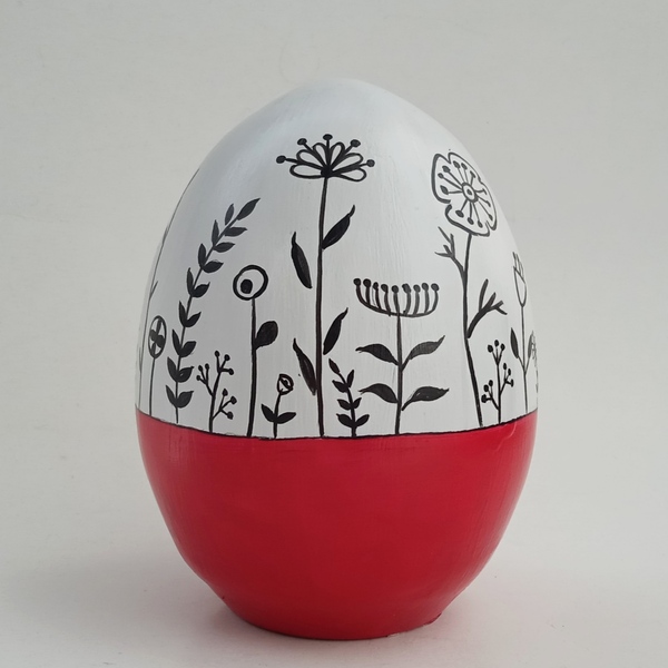 Κεραμικό αυγό,10Χ8εκ., ζωγραφισμένο με λουλούδια. - ζωγραφισμένα στο χέρι, κεραμικό, πασχαλινά αυγά διακοσμητικά, για ενήλικες, πασχαλινά δώρα - 3