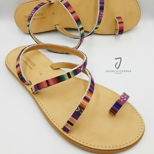 Δερμάτινα σανδάλια ethnic - δέρμα, boho, φλατ, ankle strap - 3