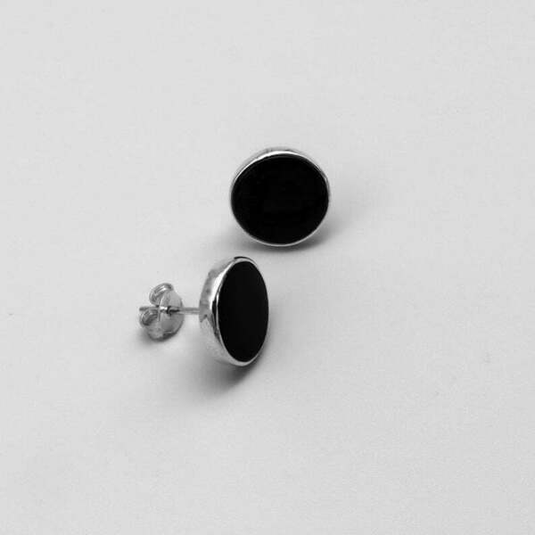 Μαύρος Αχάτης καρφωτά σκουλαρίκια Ασήμι 925 - ασήμι, καρφωτά, μικρά