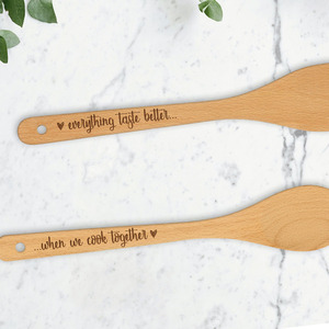 Σετ Κουτάλα & Σπάτουλα – Cook Together 30cm - ξύλο, γιορτή της μητέρας, είδη σερβιρίσματος, προσωποποιημένα