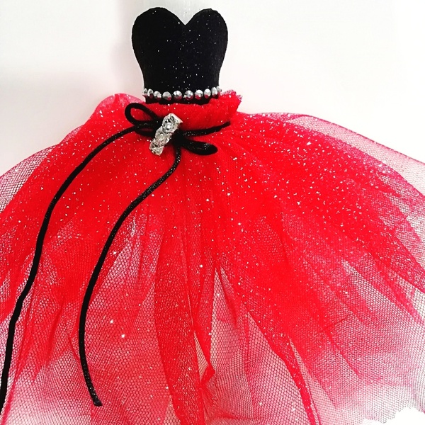 Λαμπάδα φόρεμα για κορίτσι,σε κόκκινο χρώμα με στρας - κορίτσι, λαμπάδες, για ενήλικες, για εφήβους - 2