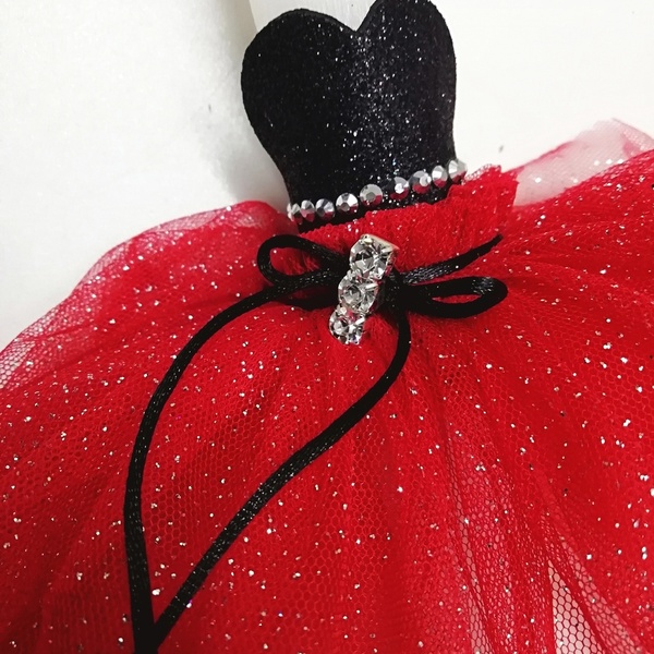 Λαμπάδα φόρεμα για κορίτσι,σε κόκκινο χρώμα με στρας - κορίτσι, λαμπάδες, για ενήλικες, για εφήβους - 3