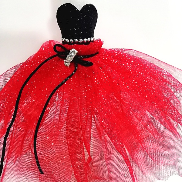 Λαμπάδα φόρεμα για κορίτσι,σε κόκκινο χρώμα με στρας - κορίτσι, λαμπάδες, για ενήλικες, για εφήβους - 5
